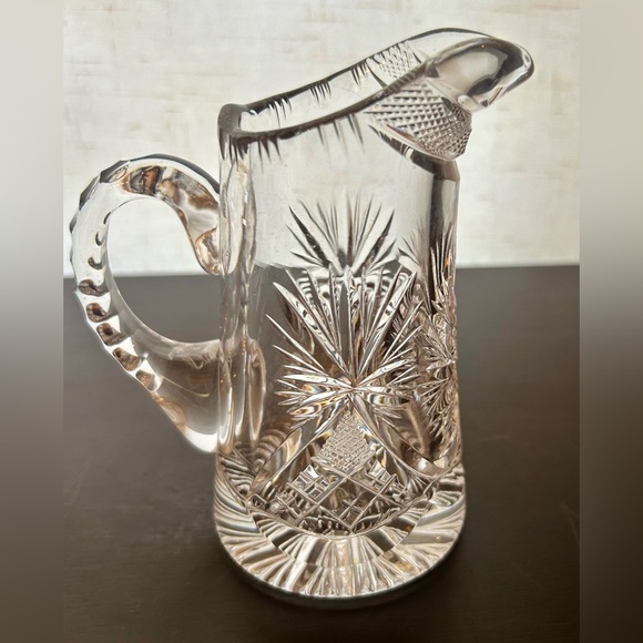 by BOHEMIA CRYSTAL-CRYSTALEX “Pinwheel” pattern, creamer. 5” - Picture 1 of 7